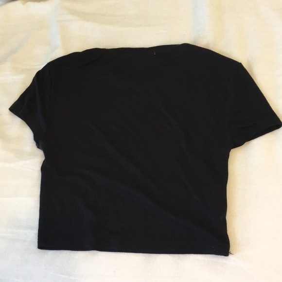BCBGeneration Solid Black Crop Top T-Shirt, XXS - Picture 6 of 7